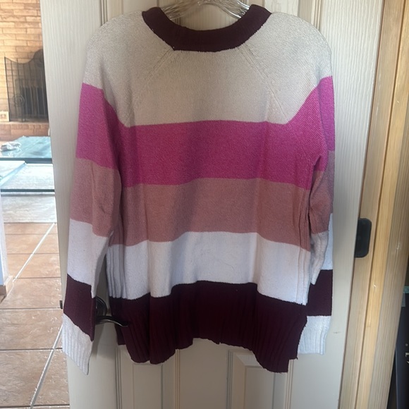Multi-color striped sweater. Size L (12-14). Time and True brand. - Picture 2 of 2
